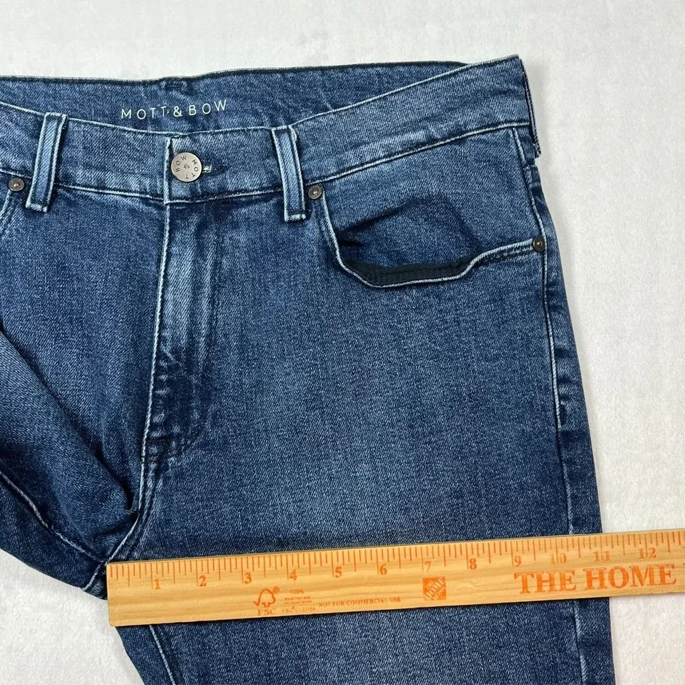 Mott & Bow Slim Jeans Mens 32x34 (Fits 34x34) Warrick Medium Wash Stretch Denim